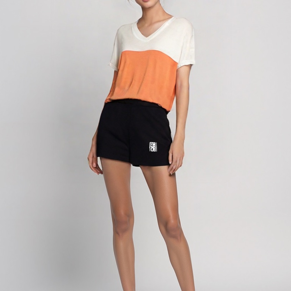 Freestyle Orange and White Colorblock Dress